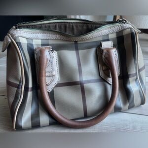 Burberry Checkered Handbag with Brown Accents